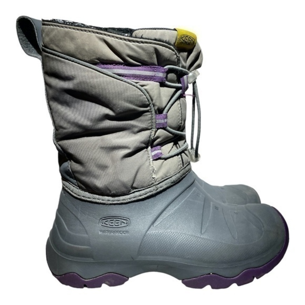 Keen Youth Unisex Lumi Boots Grey Purple Waterproof -40 Size 3